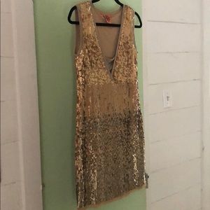 NYE!Gorgeous gold sequin dress Tory Burch Sz Small